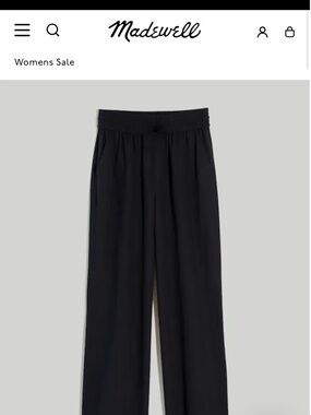 Madewell Drapeweave Carly Wide Leg Pants - Black - Size Small - LIKE NEW
